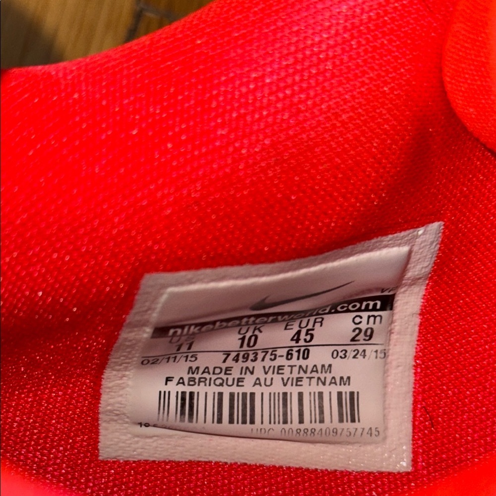 Nike Red Athletic KD Signature Series Sneakers - Picture 5 of 7